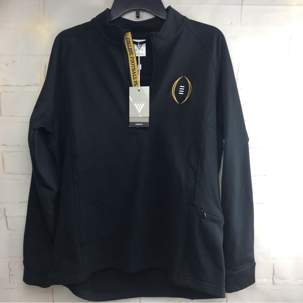 Levelwear-womens black 1/4 zip pullover:XL